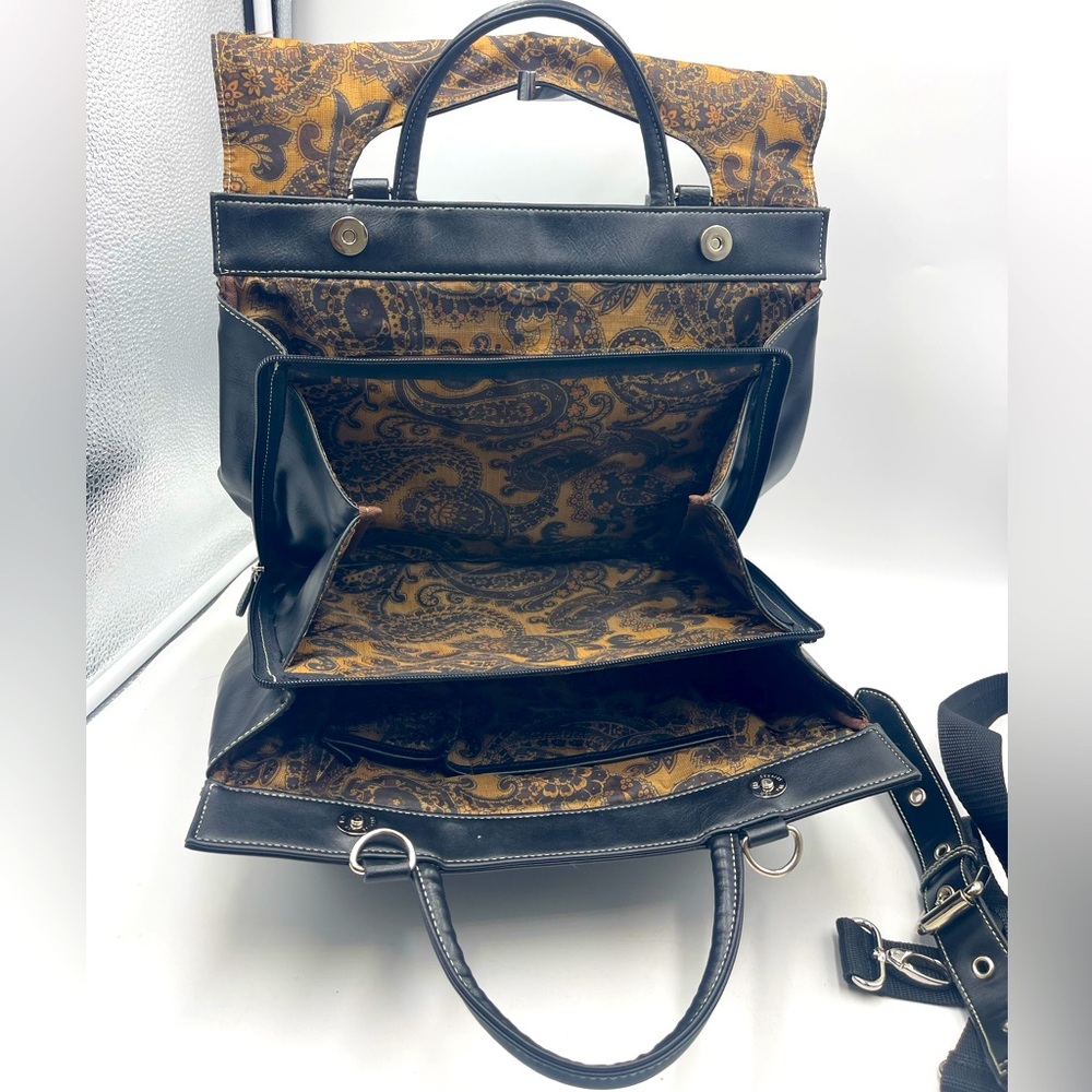 Vintage Bellerose Expandable Satchel Messenger Briefcase Cross-Body Bag w/ Strap - Picture 9 of 16